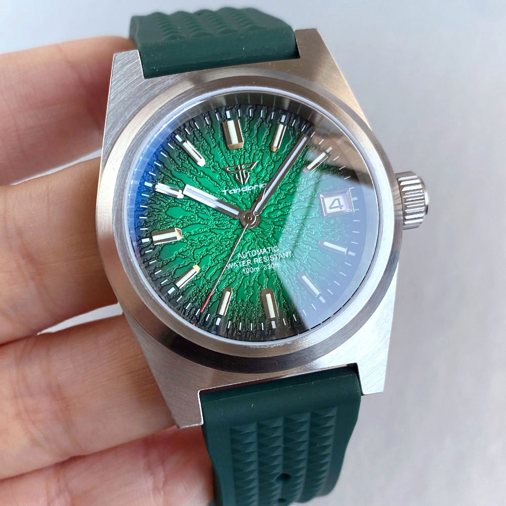 Rubber Strap Diver - Nouveau 38mm montre mécanique hommes champ