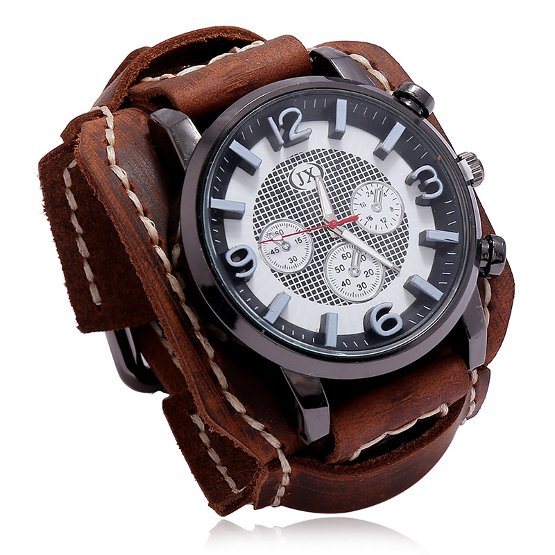 Leather Watch Band Men - Nouvelles montres rétro pour hommes en