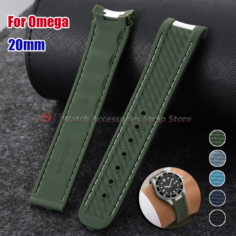 Omega Watch Seamaster - Bracelet de montre en Silicone à
