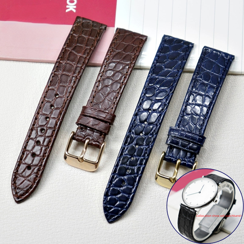Cartier Watch Tank - Bracelet en cuir véritable crocodile mince