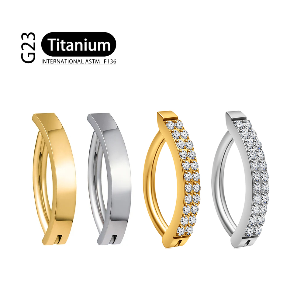 Curved Spring Bar - G23 titane Piercing 14G Double rangée