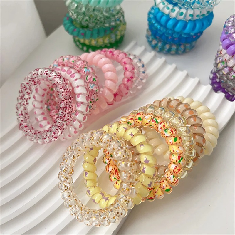 Silicone Band Women - 6 élastiques à cheveux en spirale